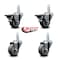 Service Caster 3'' Thermoplastic Rubber Swivel 7/8'' Square Stem Caster Set 2 Brakes, 4PK SCC-SQ20S314-TPRB-PLB-78-2-S-2 - alternate 2